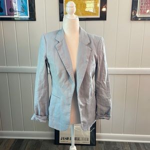 Excellent condition blue linen/cotton blend  blazer lined
